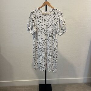 Daily Ritual Black and White Spotted Mini Dress